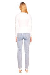 faux wrap long sleeve top