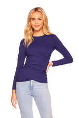 faux wrap long sleeve top