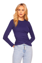 faux wrap long sleeve top