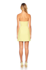 pebble crepe strapless corset dress