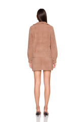 fuzzy sweater pocket skirt