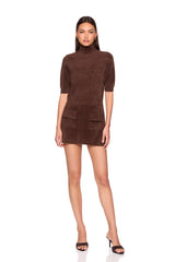 fuzzy sweater mock neck