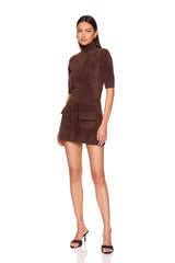 fuzzy sweater mock neck
