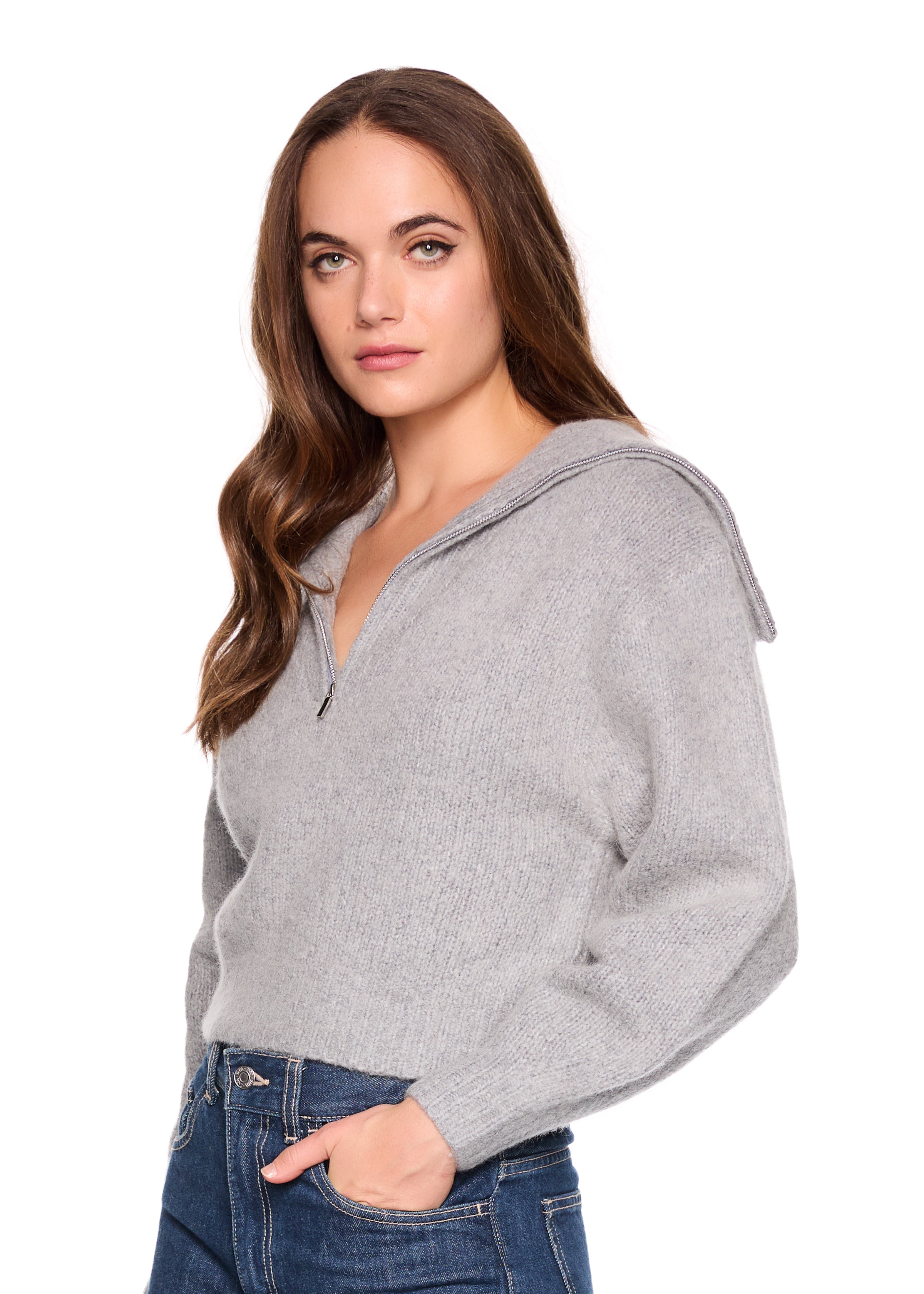 wool have zip collar sweater