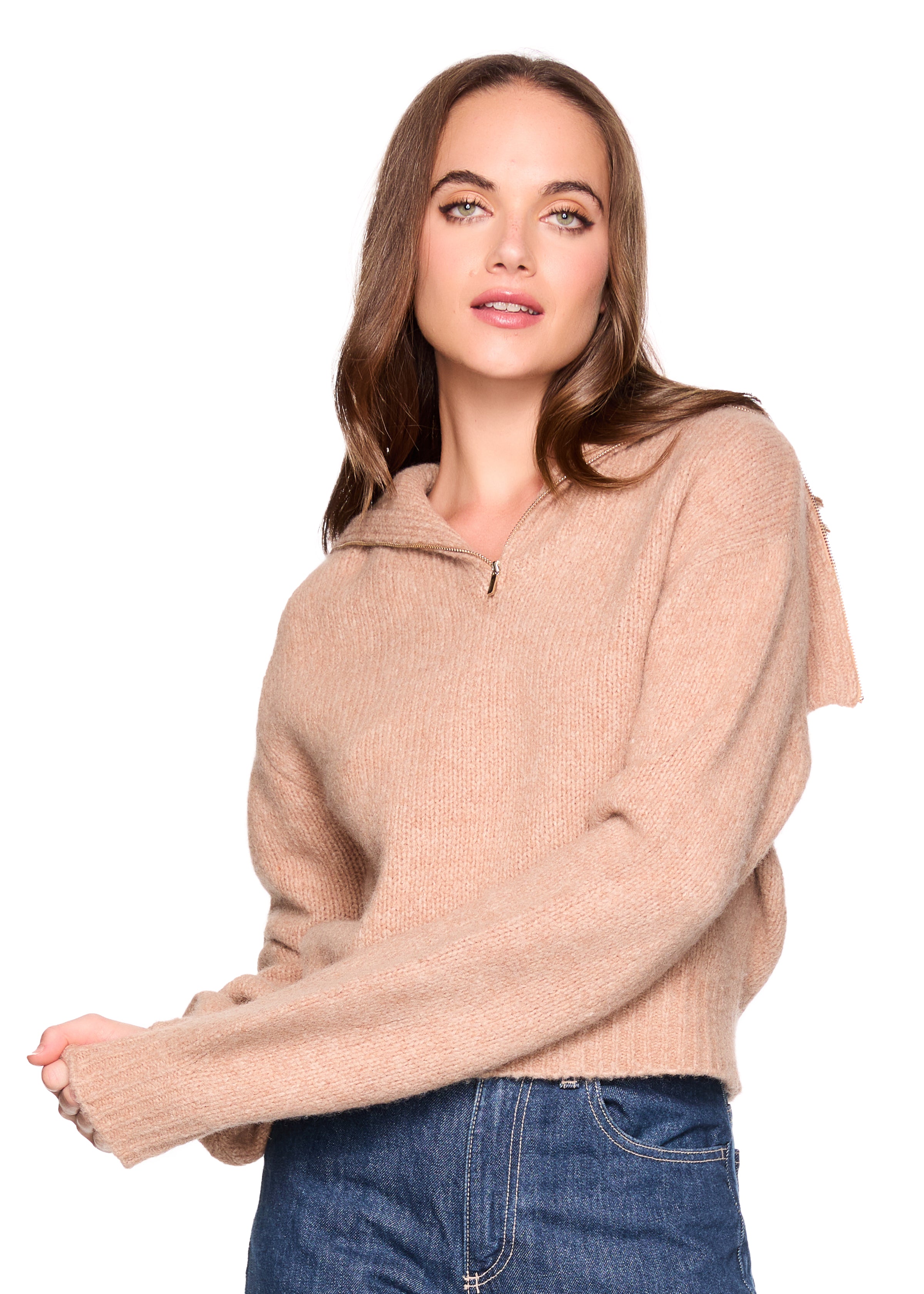 wool have zip collar sweater