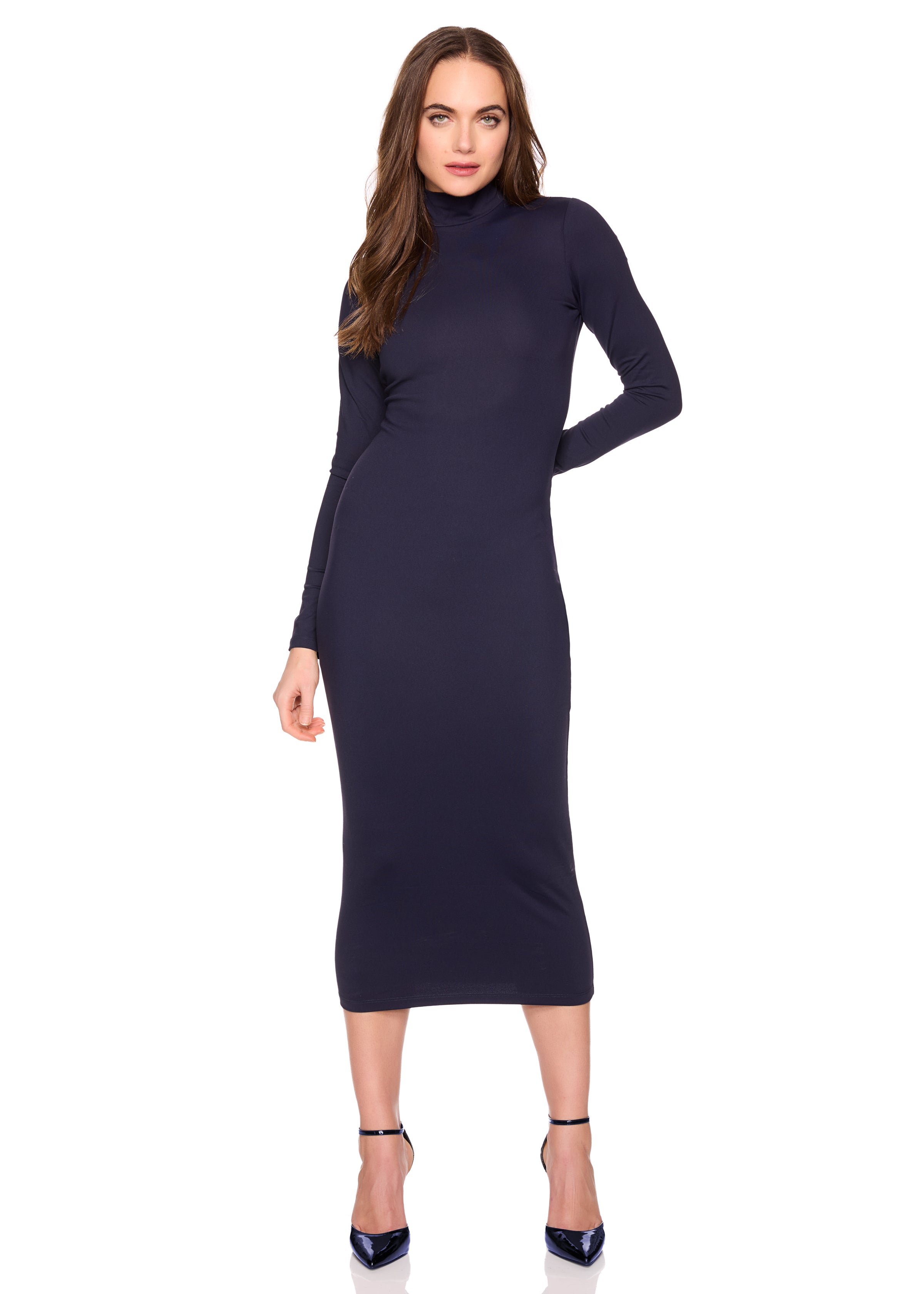 mock neck longsleeve dress