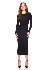 circle side gathered dress