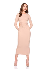 circle side gathered dress