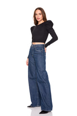 pleated puff sleeve top