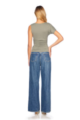 one arm dolman sleeve top