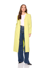 pebble crepe long blazer celery