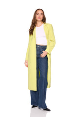 pebble crepe long blazer celery