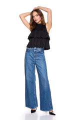 mock neck tiered top