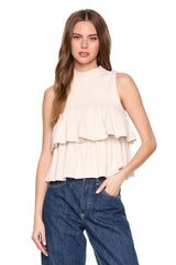 mock neck tiered top
