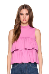 mock neck tiered top