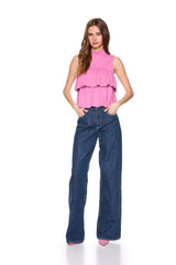 mock neck tiered top