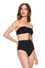swim high waist bottom black