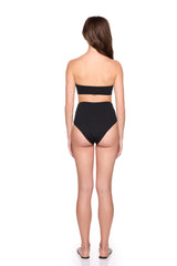 swim high waist bottom black