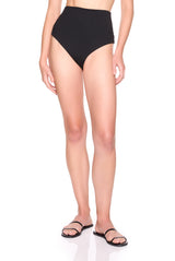 swim high waist bottom black