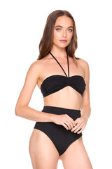 swim high waist bottom black