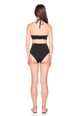 swim high waist bottom black