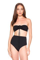 swim high waist bottom black