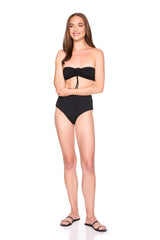 swim drawstring two way top black