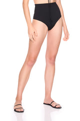 swim high waist bottom black