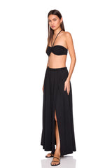 high slit wrap skirt