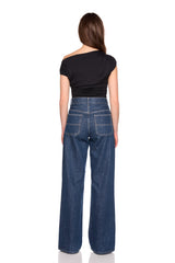 one arm slight off shoulder