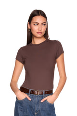 essential shorter crew short sleeve tee