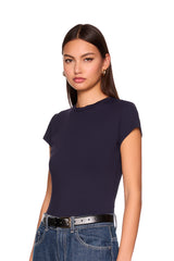 essential shorter crew short sleeve tee