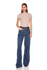 essential shorter crew short sleeve tee