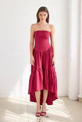 poplin tube high low dress