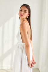 solid linen empire waist dress