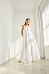 solid linen empire waist dress