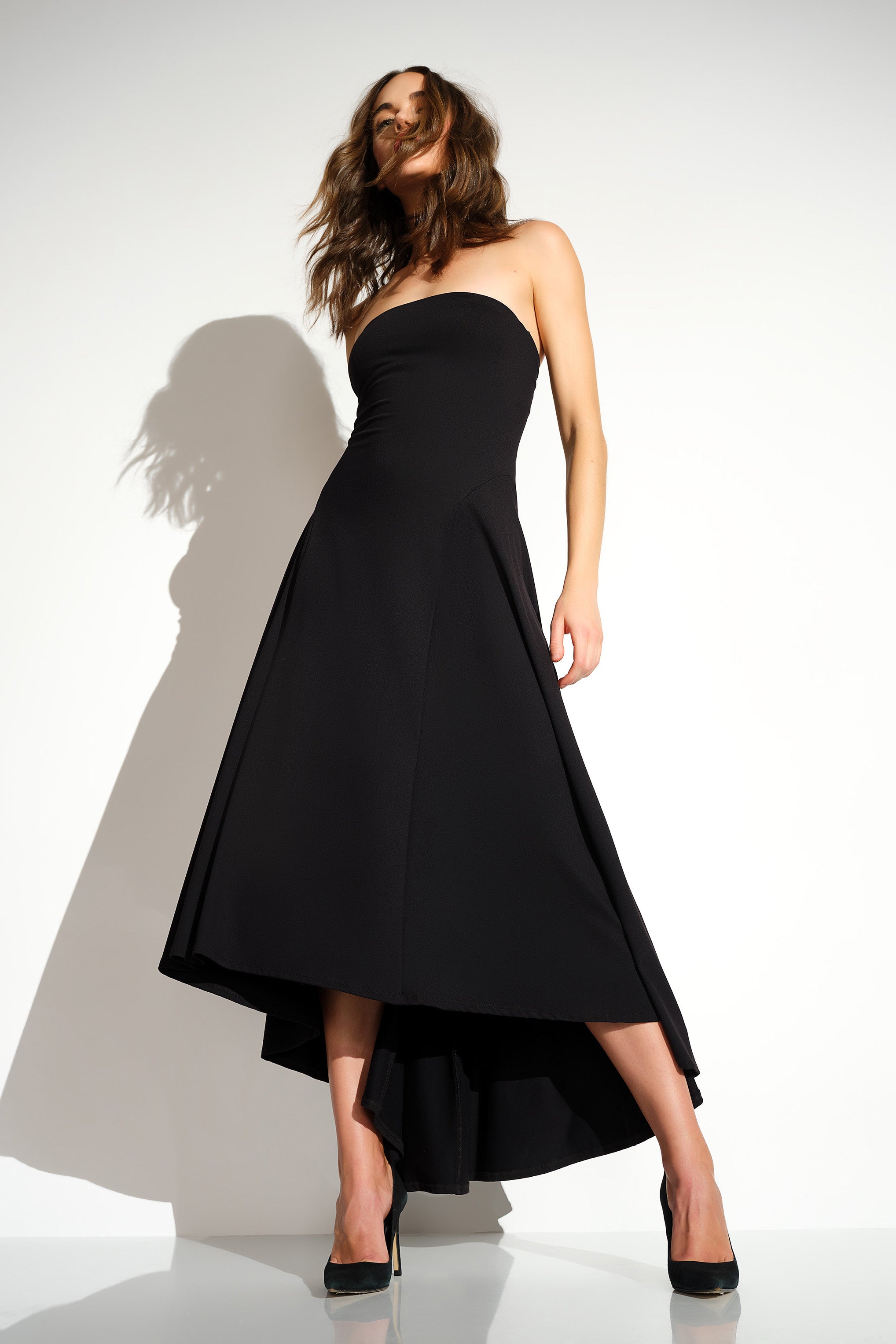 Susana Monaco Women's Strapless High Low Dress - Black