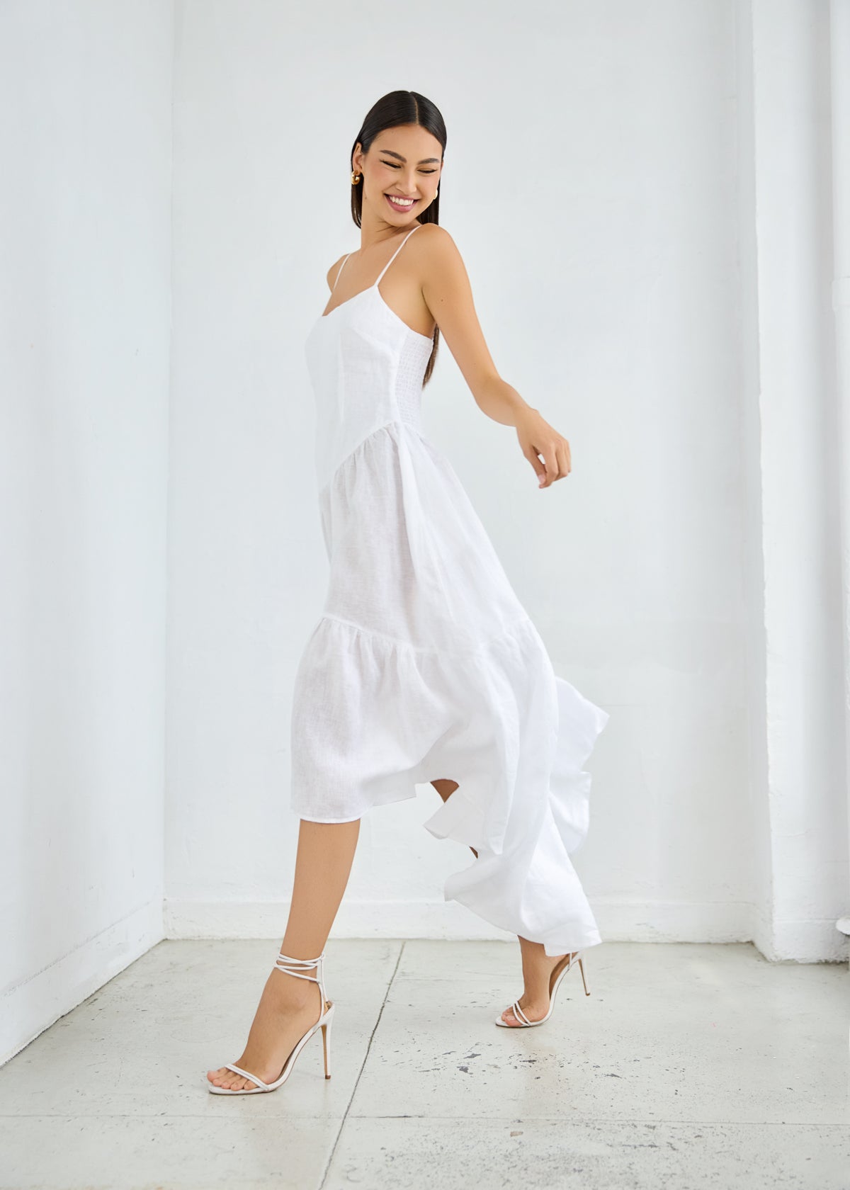 susana monaco dress essential tube l / midnight only flash sales Susana Monaco String Gather Maxi