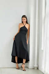 string halter high low dress