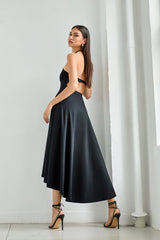 string halter high low dress