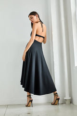 string halter high low dress