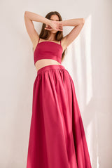 poplin smocking back string top