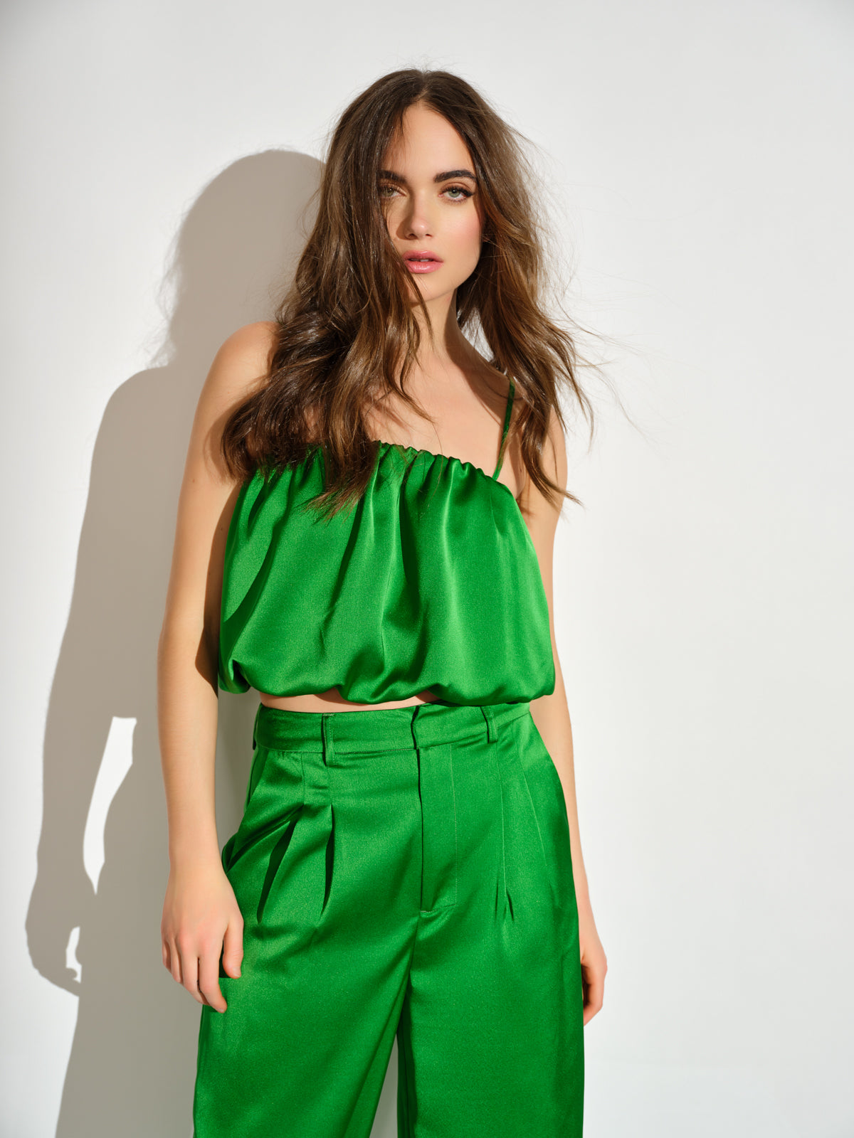 satin string bubble top