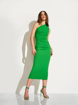 one arm gathered dress