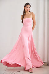 gathered waist tube dress