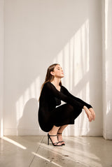 light merino henley long sleeve dress