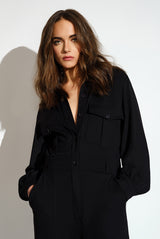 cargo long sleve jumpsuit