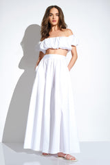 poplin long pocket skirt