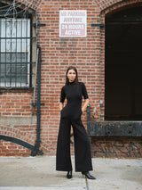 mock neck short sleeve jumpsuit