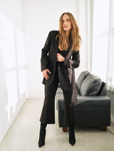 ponte patch pocket tie jacket black